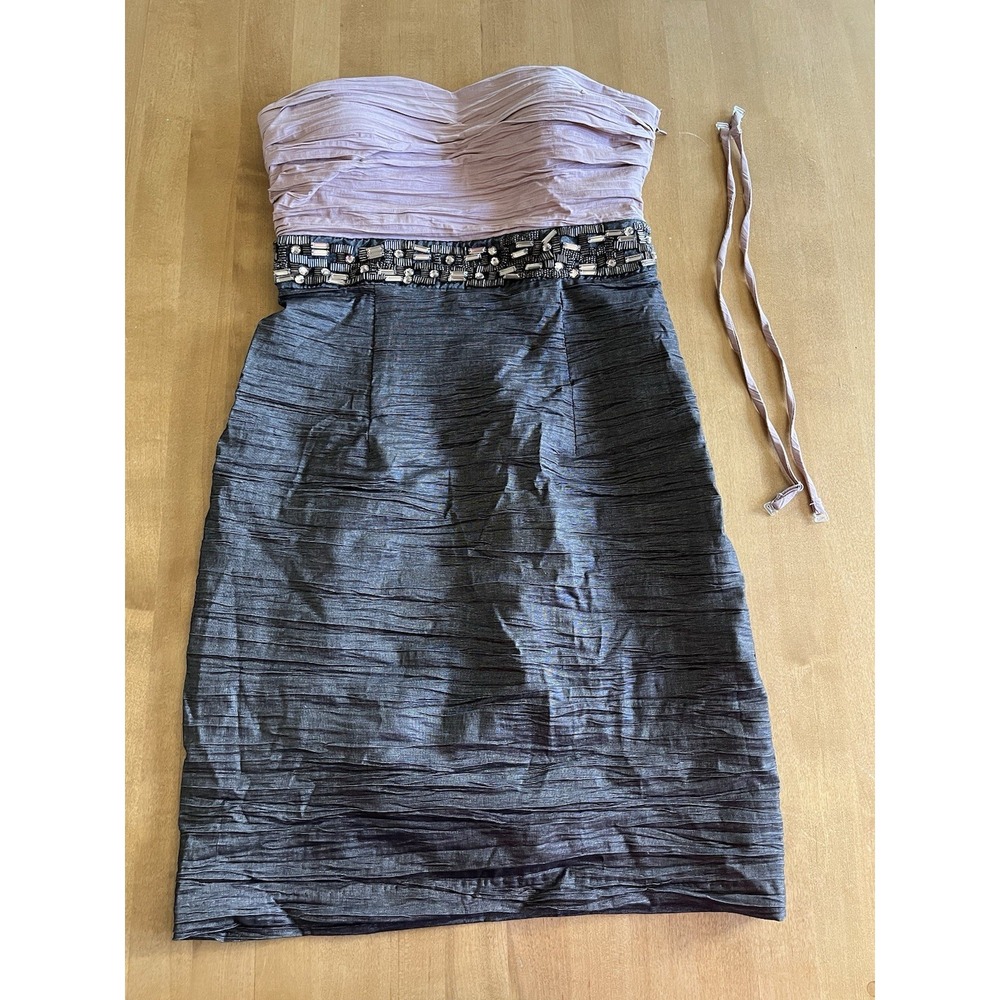 MORGAN & CO Womens Short Dress Pink Gray‎ Bodice Hem Juniors Sz 3/4 Prom Spring